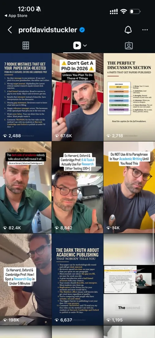 @profdavidstuckler reel grid