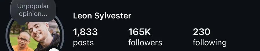 Instagram profile Oct 2026: 165K followers